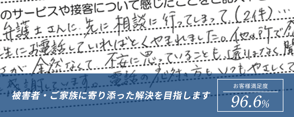お客様満足度は満足度96.6％